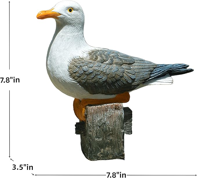 Coolboy Real Seagull Figurine - Garden Bird Statue, Decorations for Home & Outdoor Patio