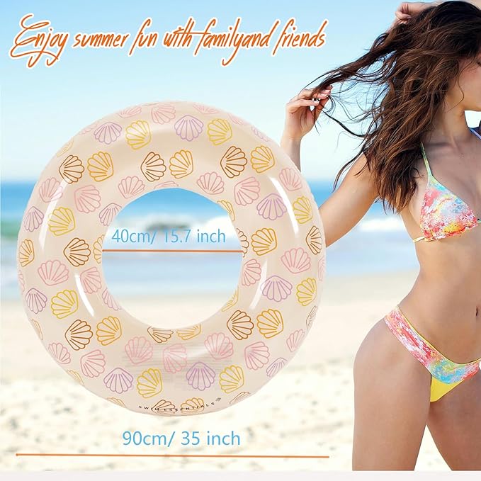 Inflatable Pool Float Tube -35 in Tube Float for Adult,Inflatable Swim Tube Raft Premium Swim Ring Heavy Duty Vinyl Flotation Pool Floats for The Beach, Party, Vacation, UV Resistant - Pool Party