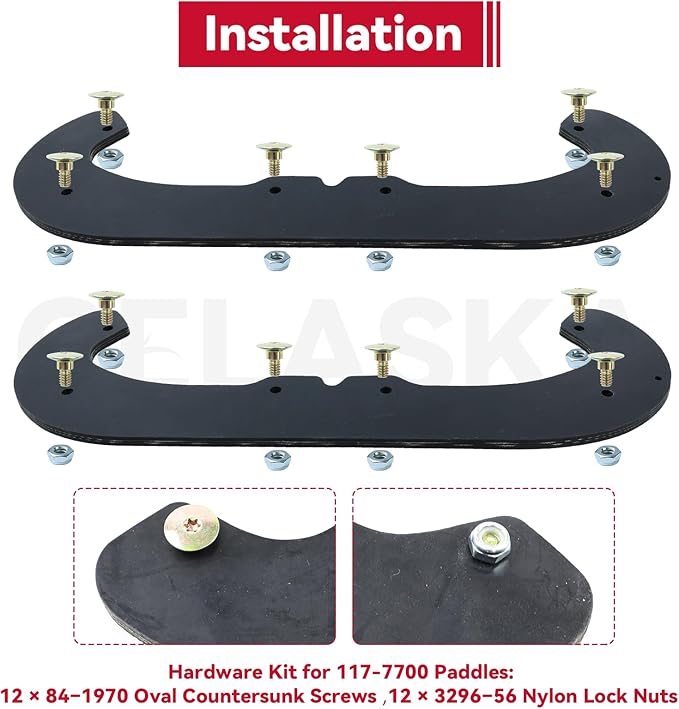 GELASKA 117-7700 Snowblower Paddles with 117-7717 Scraper for Toro Power Clear 180, 418 ZE, 418 ZR, 518 ZR, 518 ZE, 38272, 38282, 38472, 38473, 38273, 38283, 38274 Snowthrowers