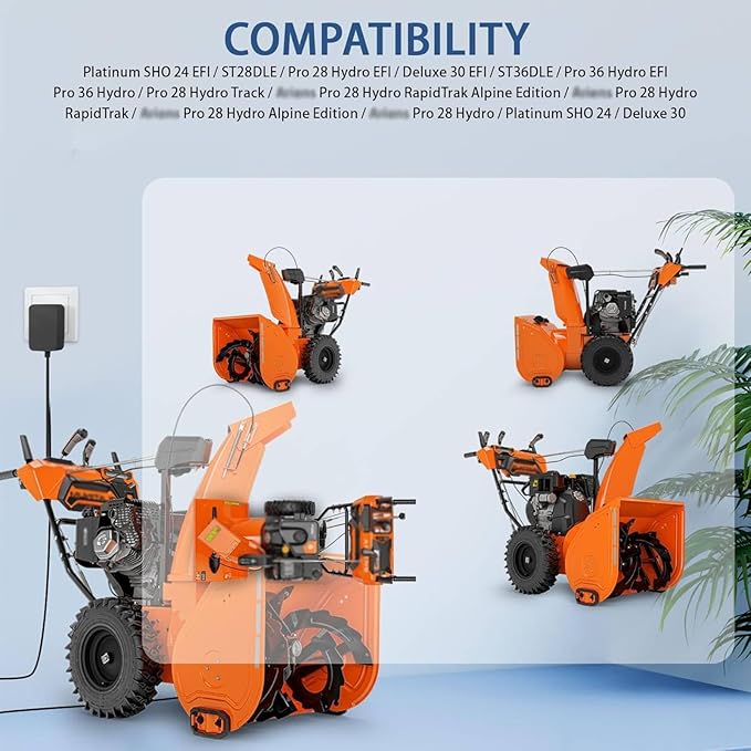 7.2V Battery Charger Compatible with Ariens Snow Blower Platinum ST28DLE / ST36DLE (Replace 05079500) Replacement Power Adapter Cord