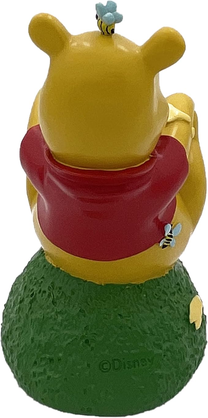 Disney Winnie The Pooh Rolling Honey Pot Everyday Outdoor Garden Statue, 7 inches Tall, Officially Licensed Disney Product