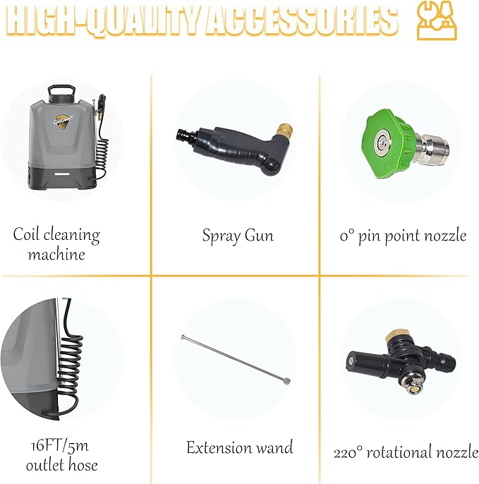 ZPB140 Portable Pressure Washer with 3.5 Gallon Water Tank, Port A Blaster HVAC Coil Cleaning, Coil Jet Cleaner for ac Unit 120V 80W for Indoor or Outdoor, Flow Rate 4L/min