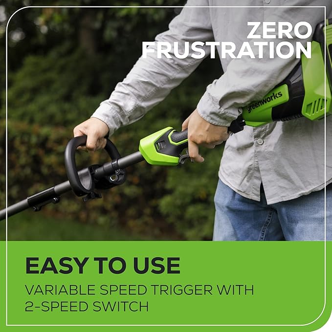 Greenworks 40V 17" Brushless Cordless String Trimmer/Weed Wacker, 5.0Ah Battery and Charger Included