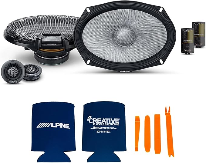 Alpine 6.5" & 6x9 R2 High-Resolution Speaker Bundle - A Pair of Pro-Series R2-S652 2-Way Component Speakers & a Pair of R2-S69C 6x9 Component Speakers