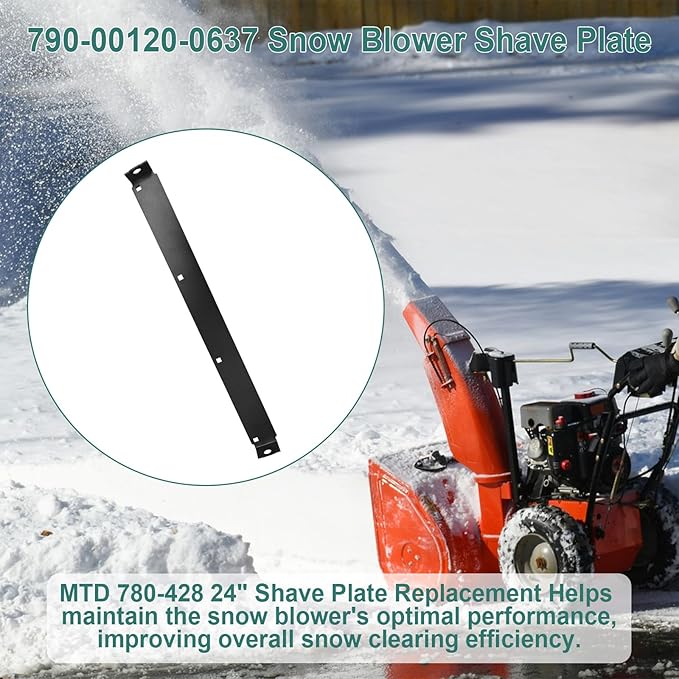 790-00120-0637 24" Shave Plate for MTD Snow Blower Scraper Bar Replacement for 784-5581A-0637 784-5581A-0662 784-5581