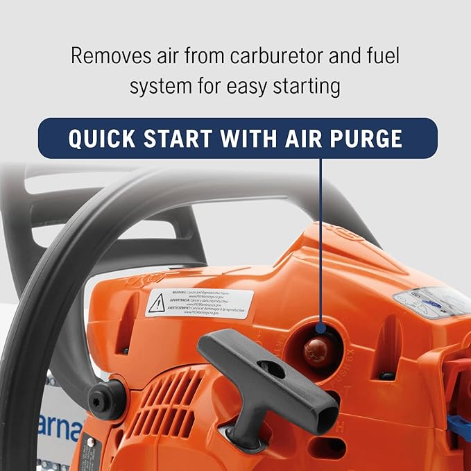 Husqvarna 120 Mark III Gas Chainsaw, 38-cc, 2-Cycle X-Torq Engine, 14 Inch Chainsaw with Automatic Oiler, For Wood Cutting and Tree Pruning, 970739614