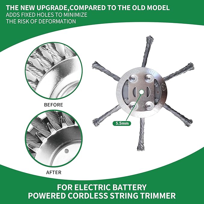 6 Inch Premium Indestructible Trimmer Head for Electric Battery Powered Cordless String Trimmer | Replaceable Blades for Weed Trimmer & Weed Eater | Heavy Duty Nylon Line Head for Garden, Yard Lawn