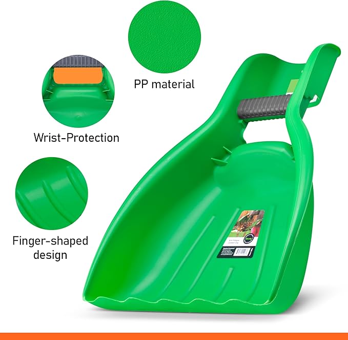 Leaf Collector, Leaf Scoops, Hand Rake for Leaf Picker Upper Gardening Hand Tools, Lawn Cleaning Garden Rake 1 Pair Leaf Scoop, Green Plastic Leaf Grabber, by Superio