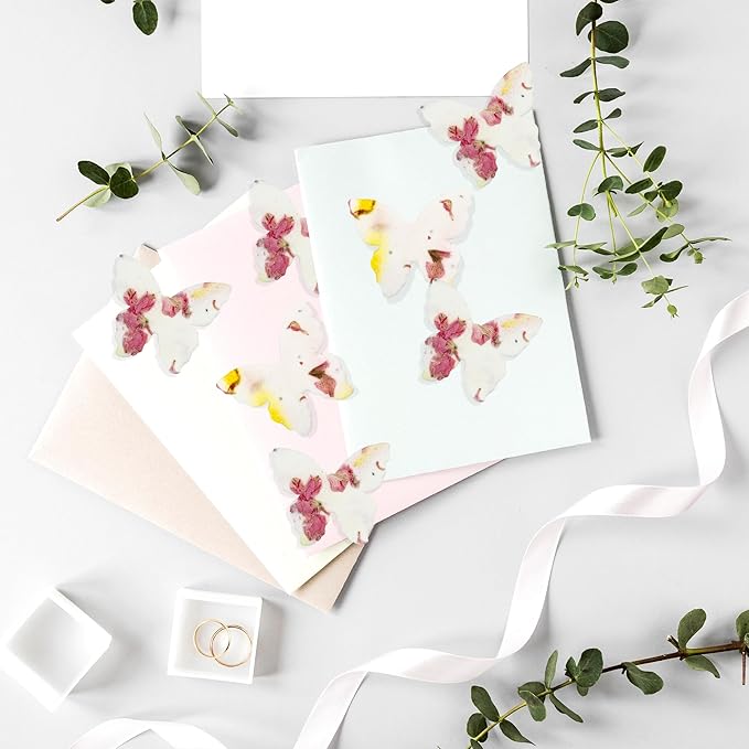 50 pcs Small Pink and Yellow Butterflies – Plantable Seed Paper for Weddings, Gifts, and Life Events (#37s)