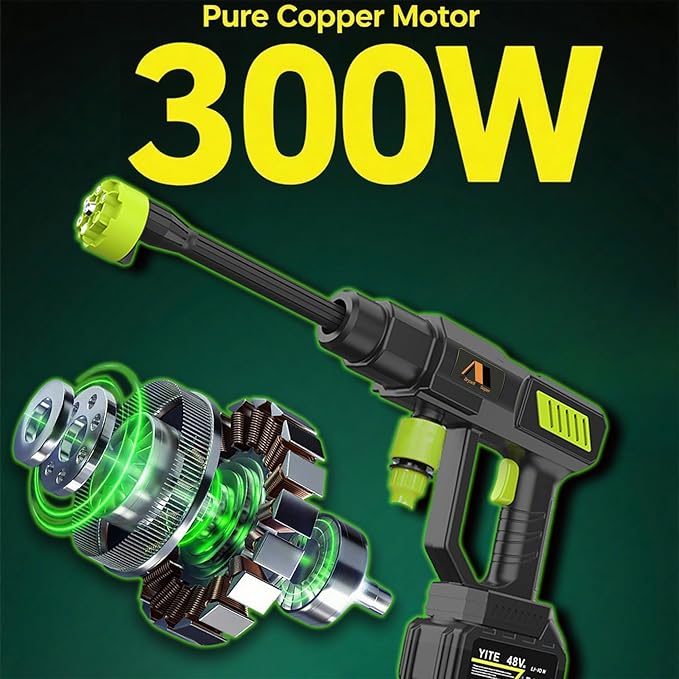 Cordless Pressure Washer Battery Powered; 990 PSI Cordless Power Washer with 4.0Ah Battery&Charge - 6-in-1 Nozzle, Handheld Portable Pressure Washer Cordless & Portable Handheld Power Washer