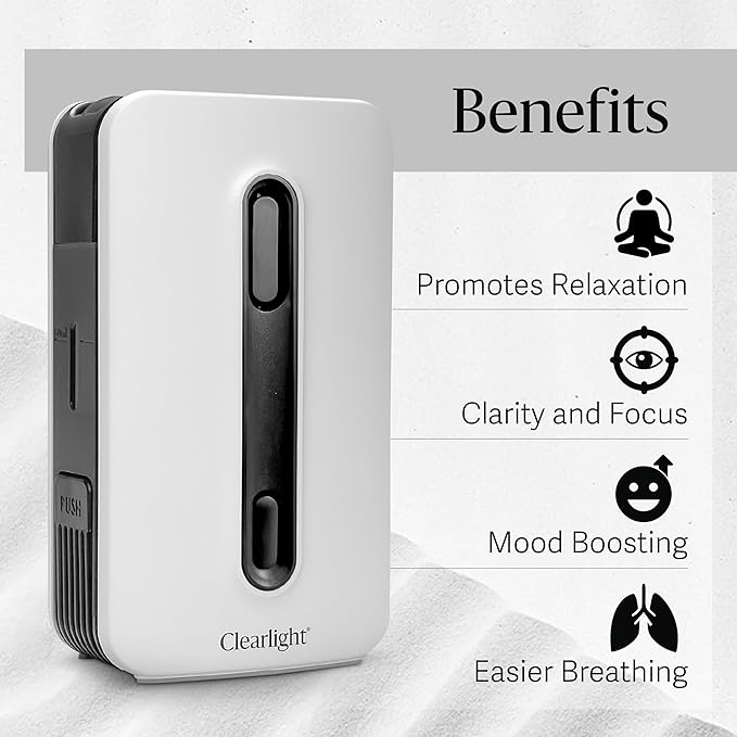 Clearlight Infrared Saunas Battery Operated Essential Oil Diffuser with Battery - Ultrasonic Aromatherapy Device with 4-Hour Continuous Use - Portable & Customizable Ambiance - Lightweight