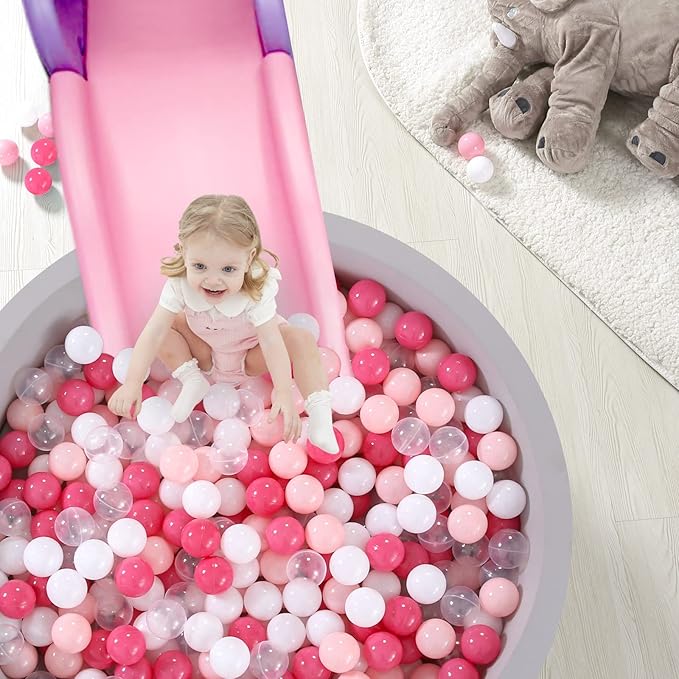 TRENDPLAY Plastic Balls for Ball Pits 2.2 Inch, Pack of 50 100 200 500 Hollow Balls, Perfect for Toddler Baby Pools,Party,Festival Decoration