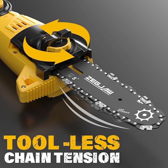 Pole Saw 8-Inch Cordless Tree Trimmer and 18-Inch Pole Hedge Trimmer 2-In-1, 15-Feet Max Reach, Auto Oiling, Telescoping Pole Chainsaw with 2.0Ah Battery & Charger