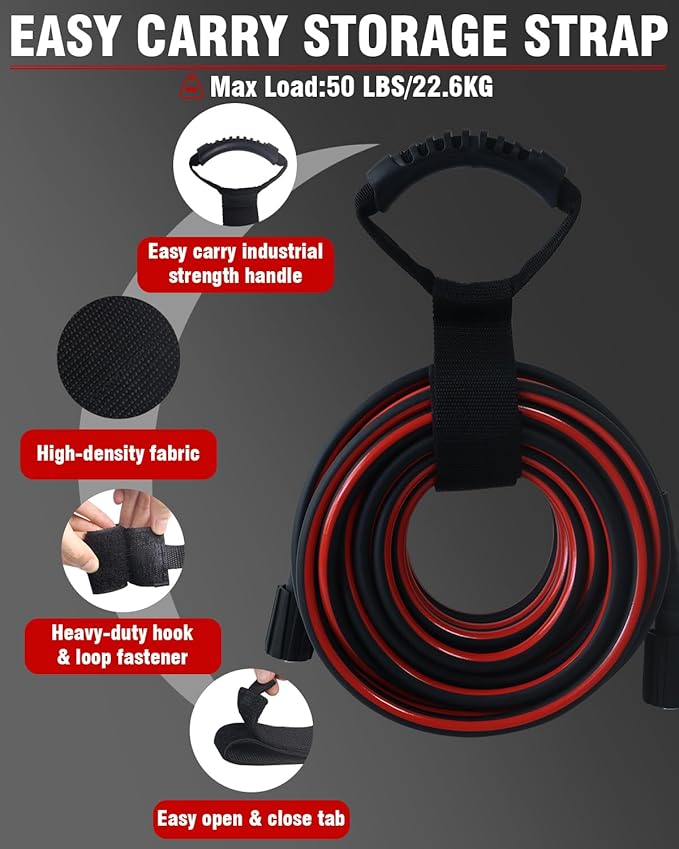 Flexible Pressure Washer Hose 100 FT, 3600 PSI Kink Resistant Power Washer Hose Replacement, 1/4" electric Washer Hose Extension With M22 x 3/8" Quick Connector