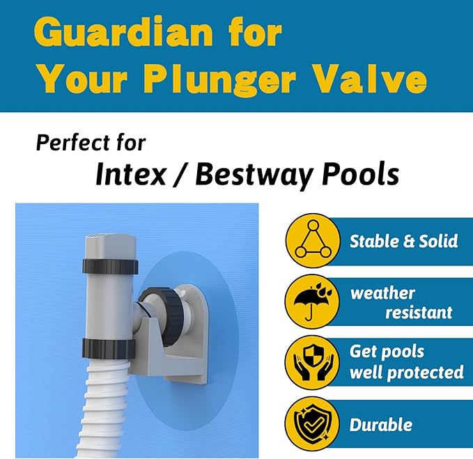2Pcs Swimming Pool Pipe Holders, Above Ground Plunger Valves Bracket, Pool Accessories, Designed to Fit On Bestway, Intex, Hecht, and Other Major Pool Brands