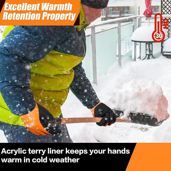 6 Pairs Waterproof Winter Work Gloves for Men Thickened Freezer Gloves Thermal Insulated Work Gloves for Cold Weather (6, Medium)