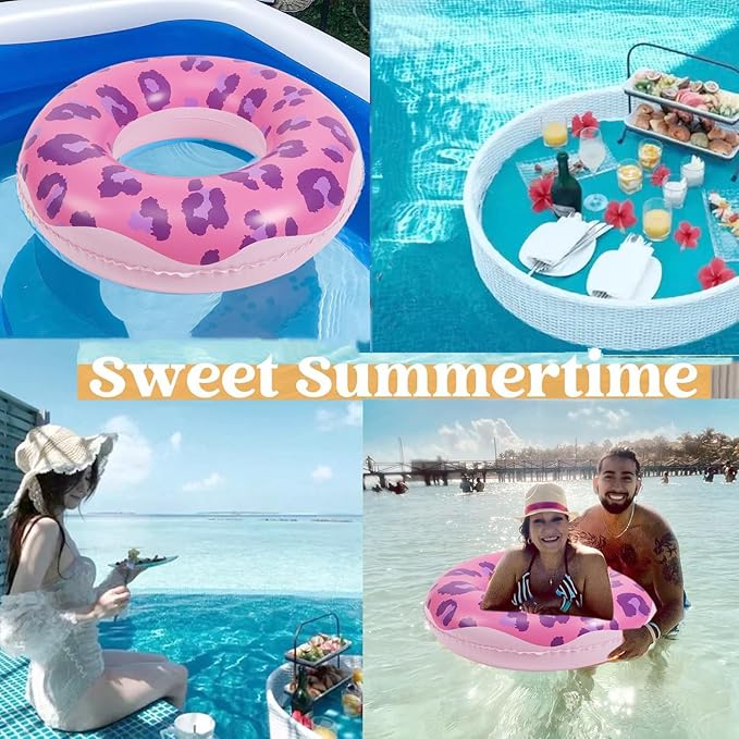 Inflatable Pool Float Tube -35 in Tube Float for Adult,Inflatable Swim Tube Raft Premium Swim Ring Heavy Duty Vinyl Flotation Pool Floats for The Beach, Party, Vacation, UV Resistant - Pool Party