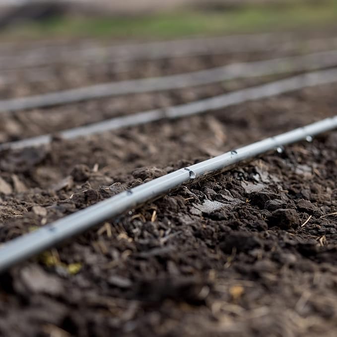 100' Feet USA MADE - Irrigation Drip Line Emitter Tubing, 6" Spacing, 1/4" .52 GPH, color black (.170 ID x 240 OD)