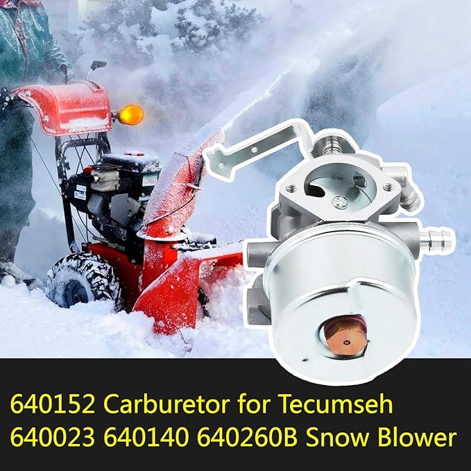 640152 Carburetor for Tecumseh 640023 640152A 640051 640140 640260B HM80 HM90 HM100 8-10 HP Engine Snow Blower with 33268 Air Filter Spark Plug kit
