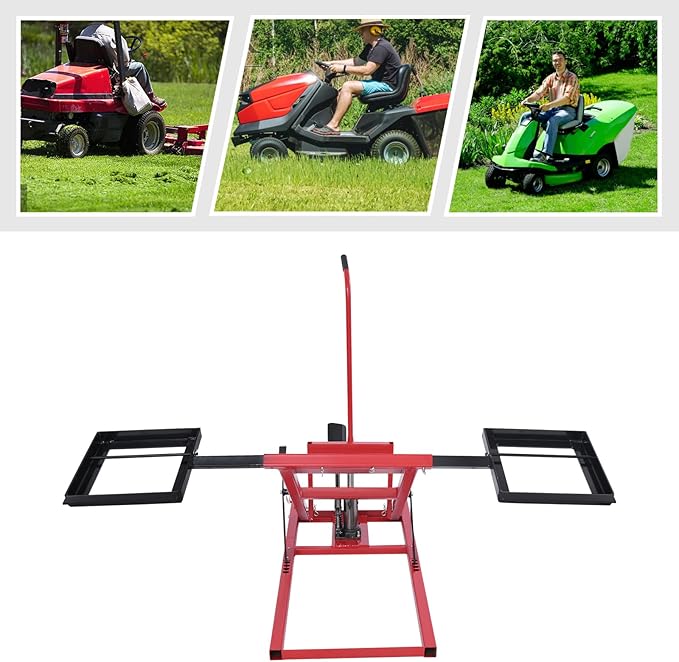 Hydraulic Cylinder Lift Jack for Zero Turn Radius Riding Lawn Mower Maintenance and Repair, Lawn Mower Lift, 500lb Lifting Capacity with Locking Bar for Added Safety