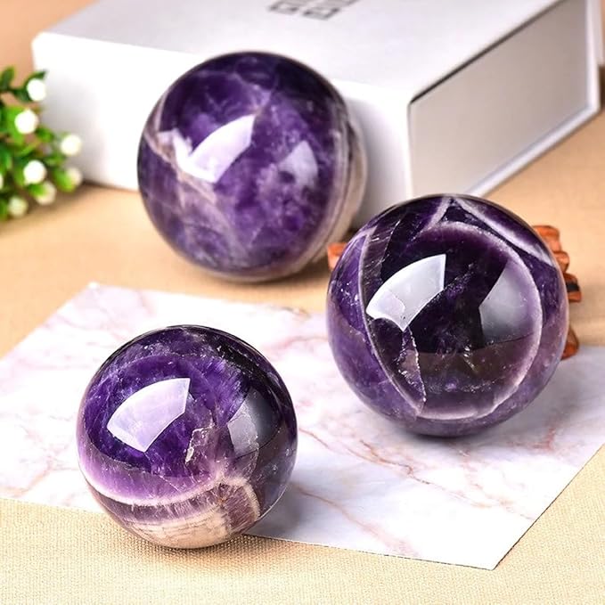 Natural Amethyst Crystal Ball,Amethyst Sphere Healing Crystal Ball with Stand (700g)…