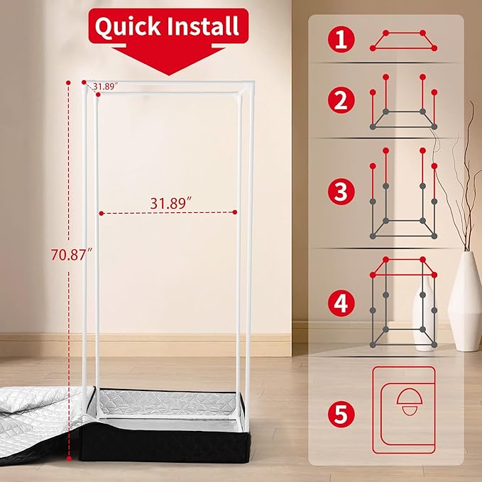Portable Steam Sauna for Home,Personal Steam Room,Sauna Box,Home Sauna,Steam Sauna Tent for Steam Detox Relaxation Spa (Quilted)