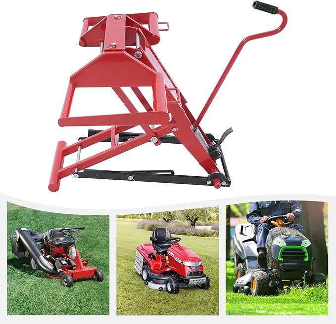 Hydraulic Cylinder Lift Jack for Zero Turn Radius Riding Lawn Mower Maintenance and Repair, Lawn Mower Lift, 350lb Lifting Capacity with Locking Bar for Added Safety