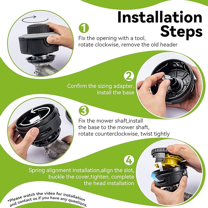KAITAI Universal Weed Eater Head Replacement-Fit Left-Hand Thread,Easy Feed Trimmer Head Weed Wacker Head for Echo,Ego,Dewalt 20V,Stihl,Ryobi,with 14ft 095" Trimmer Line,6 Adapts,Simple Tap & Go