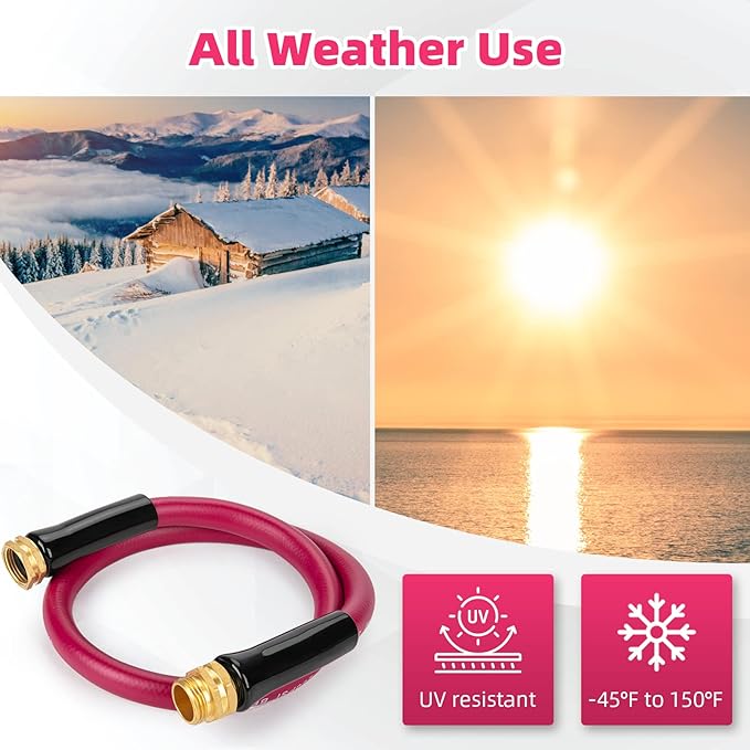WELLUCK Garden Hose 5/8 in x 10 ft, Heavy Duty Durable Anti Kink Flexible Garden Water Hose for Drinking Water Safe BPA Free, All-weather Lightweight Water Hose for Garden RV Camper Marine
