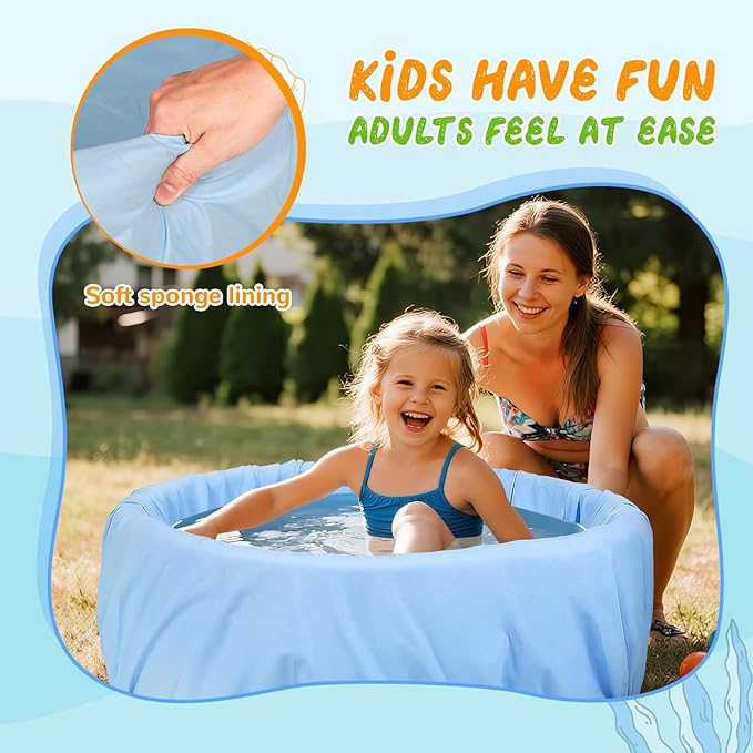 Foam Ball Pit, 35 inch x 12 Inch Outdoor Swimming Pool for Kids, Indoor Playground Ball Pool, Ideal Gift for Children - Ball Not Included...