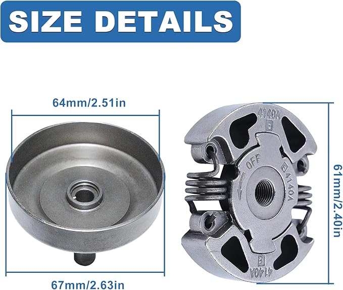 AUMEL Clutch Drum Kit Fit Stihl FS38 FS40 FS45 FS46 FS50 FS55 FS56 FS70 String Trimmer, FS38 Clutch Drum Assembly Kit Replace for 41401602005, 4140 160 2909, 4140 160 2903
