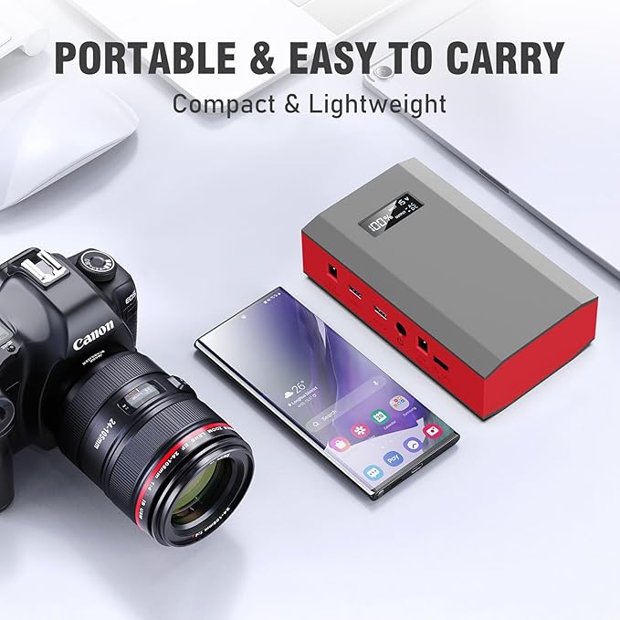 Portable Solar Power Station with Foldable Solar Panel 30W, 110V 120W AC Outlet Solar Power Bank Generator with Panel, Camping Battery Bank with USB C for Laptop Smart Device Outdoor Hiking Fishing