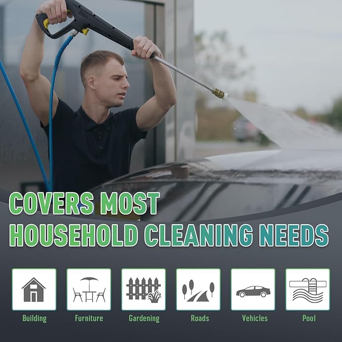 Pressure Washe Power Washer with Touch Screen 5000PSIIMAX Pressure Adjustable Cleaning Machine with Foam Cannon, 4 Quick Connect Nozzles, Inlet Hose & Filter for Cars/Fences/Driveways Cleaning