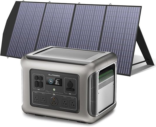 ALLPOWERS R2500 Portable Power Station with SP033 Solar Panel, 2500W 2016Wh LiFePO4 Solar Generator with 200W Panel Included, Solar Power with UPS Function, Fast Charging, 30A RV Port