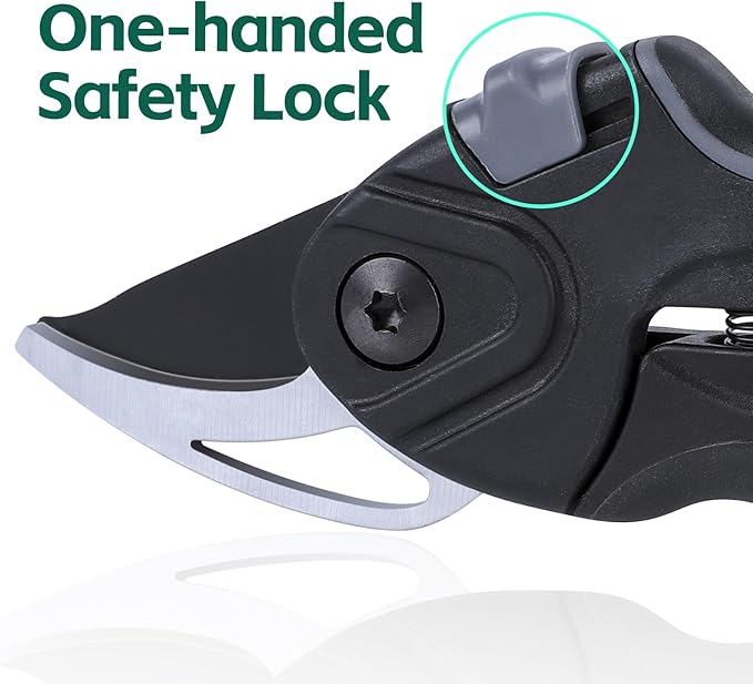 Bypass Secateurs Hand Gardening Pruners Lightweight Garden Pruning Scissors with SK-5 High Carbon Steel Blades and Safety Lock Rust Resistant Gift-Packaged