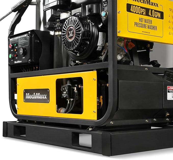 4000PSI 4GPM ZONSEN 459cc 15 HP E-Start Gas Engine Hot Water Pressure Washer Skid Mounted with 245 Gal Tank, Model HPW40DBT