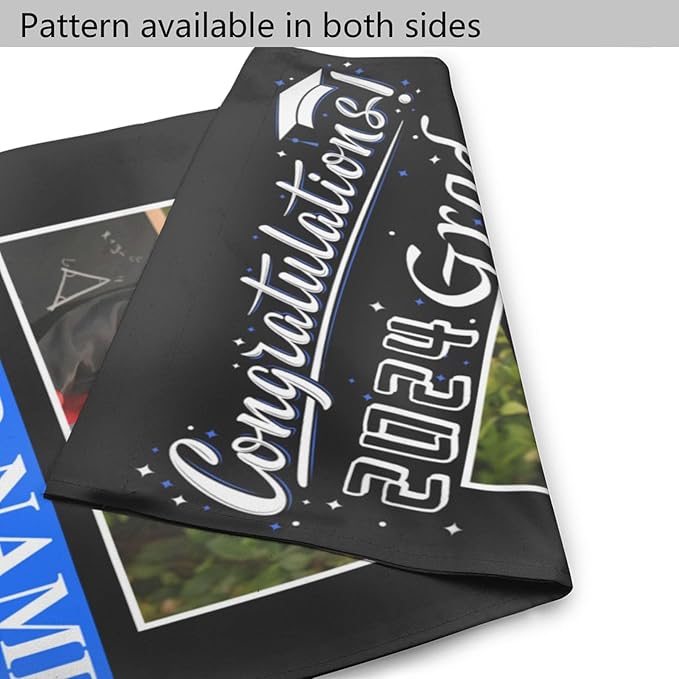 Personalized Graduation Garden Flag With Photo Name Custom Class Of 2025 Double-Sided Banner Congratulation Grad Yard Sign Outdoor Flags For Party Ceremony (Custom Graduation Flag, 28x40(in))