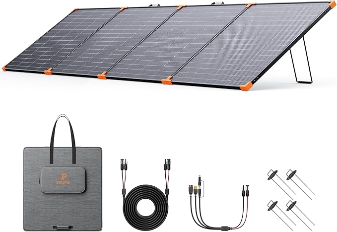 N-Type 16BB 450W Portable Solar Panel,RV Essentials,38V Foldable Solar Charger for Power Station, 25% High Efficiency IP68 Waterproof 4 Reinforced Kickstands for Camping RV Blackout