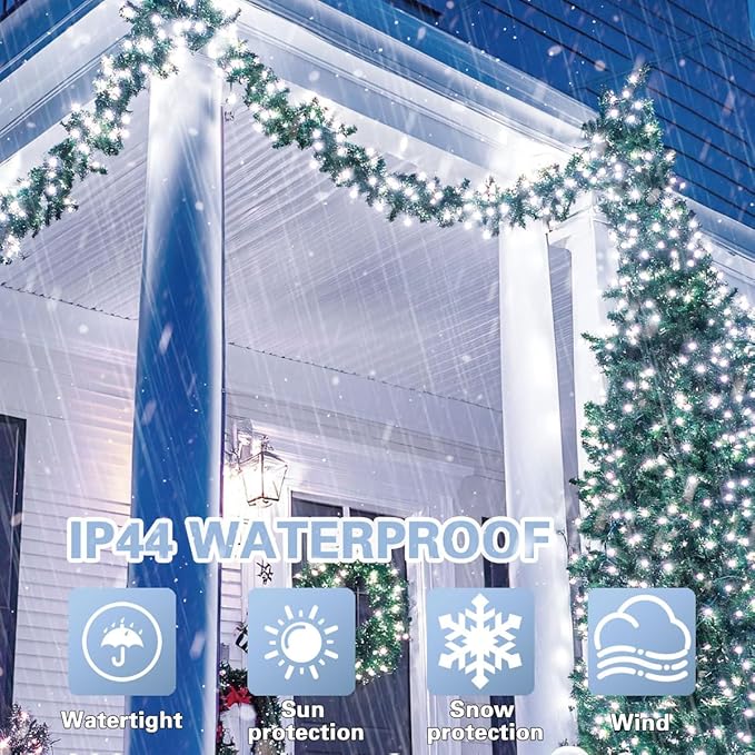 66ft Christmas Decorative Mini Lights,200 LED Transparent Wire Fairy Starry String Lights Plug in, 11 Lighting Modes, for Indoor Outdoor Xmas Tree Wedding Party Decoration (White)