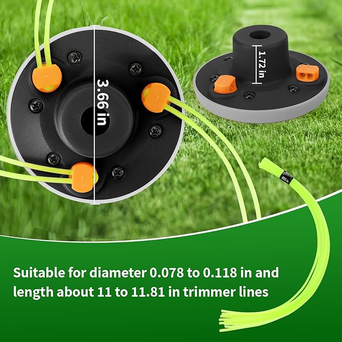 Quintillus Universal Weed Eater Head,H09 Weed Wacker Head Grass Trimmer Head Compatible with Ego, Ryobi,Echo,Weed Warrior with 12pc 11in / .095" Triangle Trimmer Line （Not for Kobalt）
