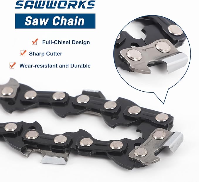 3-Pack 18 Inch Chainsaw Chain 3/8" Pitch .050" Gauge 66 Drive Links for 33RS-66 Stihl, Echo, Homelite and More