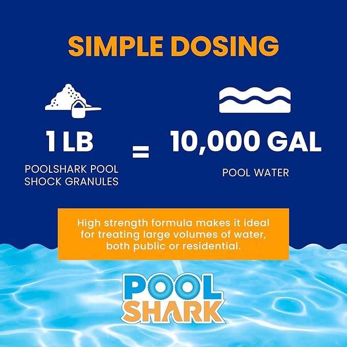 68% Calcium Hypochlorite Pool Shock for Swimming Pools - Chlorine Granules Swimming Pool Shock 25 lbs Bucket - Pool Chlorine for Inground and Above Ground Pool Treatment, Saltwater (25lbs)