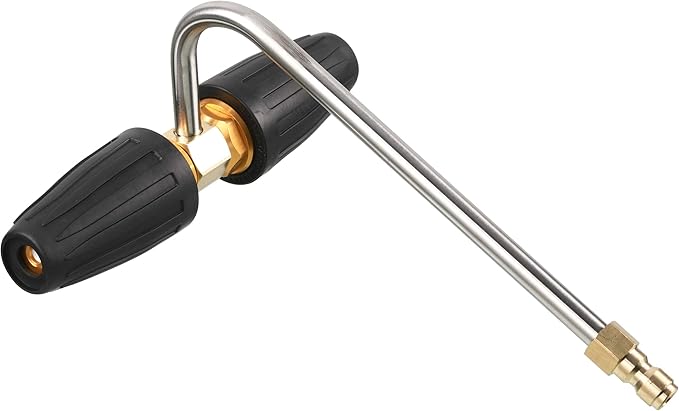 Tool Daily Gutter Cleaner Attachment for Pressure Washer, 2 Rotating Turbo Nozzle, 1/4 Inch Quick Connect, 3300 PSI
