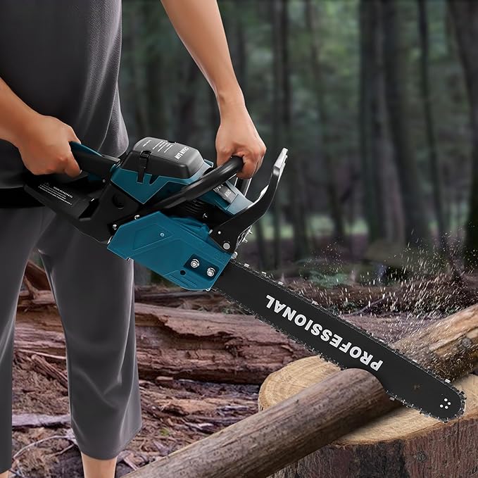 20 Inch Gas Chainsaw 58CC 3.1HP Petrol Chainsaw 2-Stroke Gas Chain Saws, Engine Chain Saw Set Gas Chainsaws for Cutting Wood Outdoor Home Farm Us (Green)