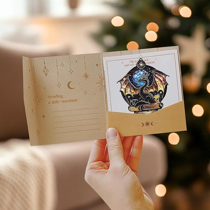 Dragon and Book Acrylic Suncatcher Stained Glass Effect Bookworm Window Car Hanging Christmas Ornament Indoor Outdoor Decor Garden Bookish Sun Catcher Book Lover for Women Mom Grandma