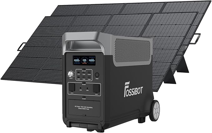 FOSSiBOT Solar Generator F3600 Pro with 2x420W Solar Panel, upgraded 3840Wh Portable Power Station,LiFePO4 Battery Solar Generator,1.8H Fast Charging 5x120V AC for Home, Camping, RV, Emergencies