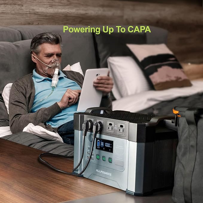 ALLPOWERS 2400W Portable Power Station 1451.6Wh MPPT Solar Generator with 2700W (AC+DC) Home Backup Battery for Outdoor Camping RV Emergency Off-Grid