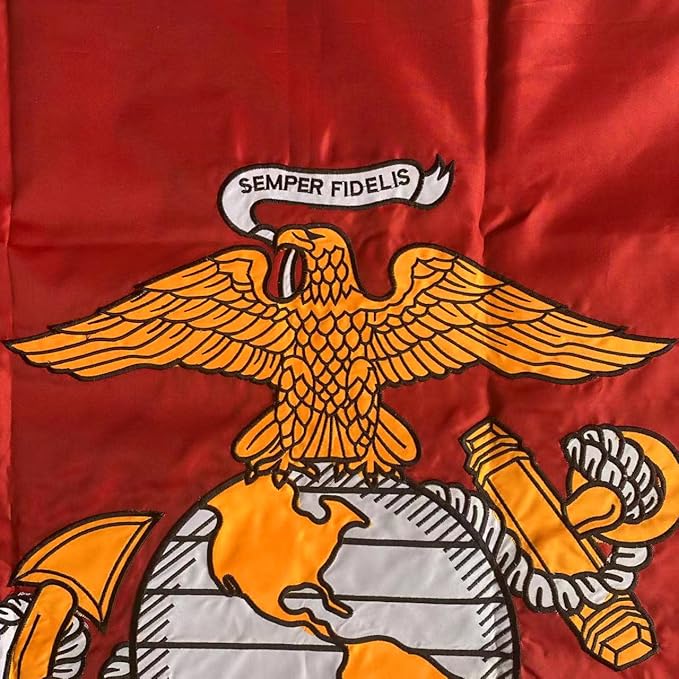Jayus Embroidered US Marine Corps Military Flags 3x5 Outdoor - 340D Heavy Duty Nylon Double Sided Marine Corps Flag Banner with 2 Grommets