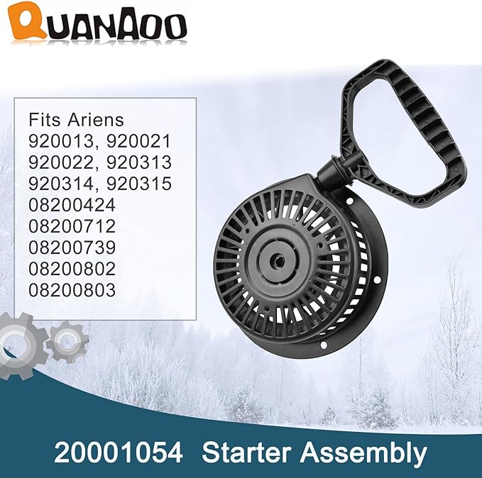 Recoil Starter Assembly 20001054 for Ariens SNO-Tek Compact Classic Deluxe AX 208cc AX 254cc Engine Snow Blower fits 920013 920021 920022 snowblower Replaces 20001735