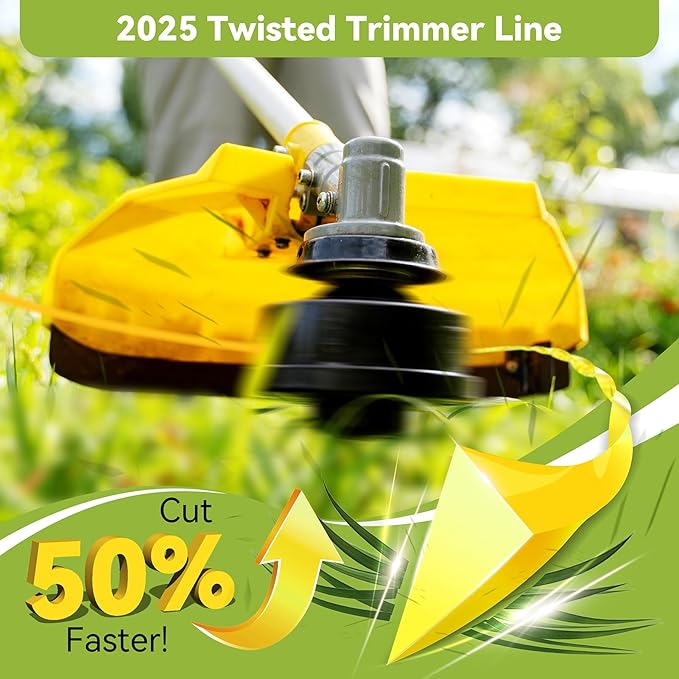 KAITAI String Trimmer Line 095”,Pre-Cut Dual Color 3-Section Fast-Positioning Design, for Gas and Electric Grass Trimmer and Brushcutters, Fits Most Standard Models,16FTx2